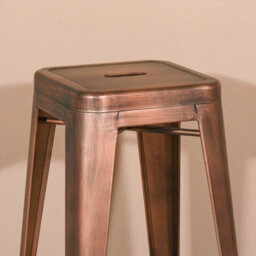 Tolix Inspired Metal Bar Stool Vintage Copper Industrial Breakfast Cafe Garden - thumbnail 4