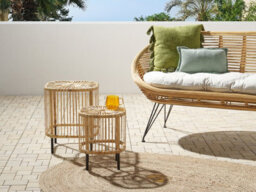 Beliani Set Of 2 Coffee Tables Cesenatico Rattan Natural - thumbnail 2