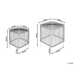 Beliani Set Of 2 Coffee Tables Cesenatico Rattan Natural - thumbnail 3