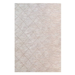 Loomed Neutral Beige Woven Diamond Trellis Flatweave Outdoor Indoor Area Rug 120X170Cm - thumbnail 5