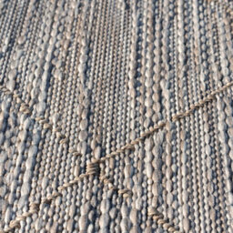Loomed Neutral Beige Woven Diamond Trellis Flatweave Outdoor Indoor Area Rug 120X170Cm - thumbnail 3