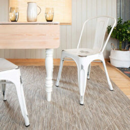 Loomed Neutral Beige Woven Diamond Trellis Flatweave Outdoor Indoor Area Rug 120X170Cm - thumbnail 2