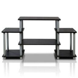 Walplus Furinno 11257Bk/gy Turn-N-Tube No Tools Entertainment Center, Black/grey - thumbnail 2
