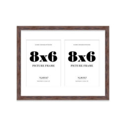 14X11 Inch 2 Opening Photo Collage Frame, Display Two 8X6 Inch Photos, Multi Aperture Family Picture Frame, Walnut - thumbnail 2