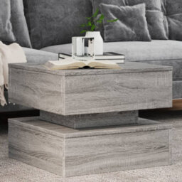 Berkfield Coffee Table With Led Lights Grey Sonoma 50X50X40 Cm - thumbnail 1