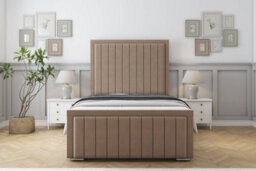 "Sloomy Richmond Mink Plush Bed Frame With 50"" Upholstered Headboard 2'6 Small Single" - thumbnail 1