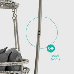 Livivo Kira Rattan Canopy Swing Chair - thumbnail 8