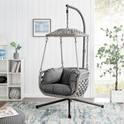 Livivo Kira Rattan Canopy Swing Chair - thumbnail 9