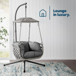 Livivo Kira Rattan Canopy Swing Chair - thumbnail 3