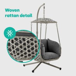 Livivo Kira Rattan Canopy Swing Chair - thumbnail 6