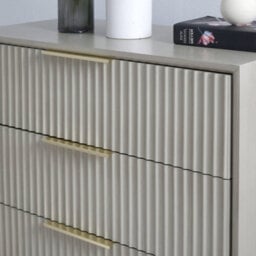 Monza Tall Chest Of 5 Drawers With Fluted Detailing Pale Ash - thumbnail 4