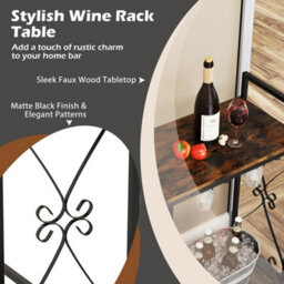 21 Bottle Wine Rack Freestanding Floor Wine Bottle Organizer Brown - thumbnail 6