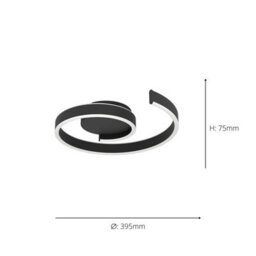 Eglo Andabaia-Z Smart Control Aluminium And Steel Led Tuneable White Modern Ceiling Light, Black - thumbnail 5