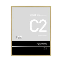 Nielsen C2 Brushed Gold Aluminium Picture Frame 40X50Cm - With Float Glass And Push/turn Clips - thumbnail 1