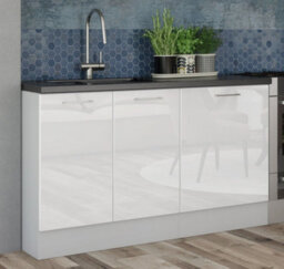 Impact Furniture White Gloss Kitchen Cabinets Set 8 Unit Modern Complete Flat Pack Package 240Cm Diy Quality Cupboards Ella - thumbnail 9