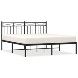 Berkfield Metal Bed Frame With Headboard Black 160X200 Cm - thumbnail 2