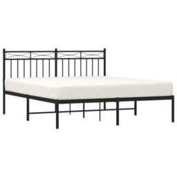 Berkfield Metal Bed Frame With Headboard Black 160X200 Cm - thumbnail 3
