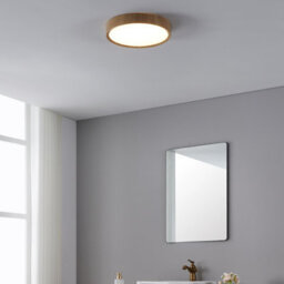 Eglo Musurita Natural Wood & Plastic Diffuser Ceiling Light - thumbnail 1