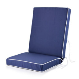 Alfresia Blue Outdoor Garden Dining Chair Cushion 57(H) X 45(W) X 40(D)Cm With Luxury Thick Foam Filling And Ties - thumbnail 1