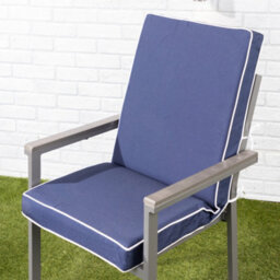 Alfresia Blue Outdoor Garden Dining Chair Cushion 57(H) X 45(W) X 40(D)Cm With Luxury Thick Foam Filling And Ties - thumbnail 2