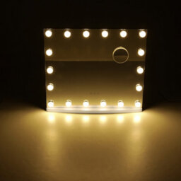 Living And Home Hollywood Rectangle Metal Makeup Mirror With 18 Led Bulbs Touch Control Dimmable 58 X 48.5 Cm - thumbnail 3