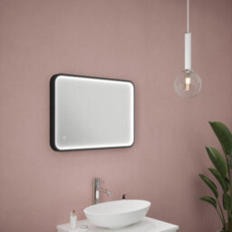 Bubly Bathrooms Polar Dimmable Led Bathroom Mirror With Demister, Black Frame, 500X700mm, Ip44 - thumbnail 3