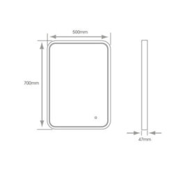 Bubly Bathrooms Polar Dimmable Led Bathroom Mirror With Demister, Black Frame, 500X700mm, Ip44 - thumbnail 4
