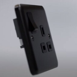 Curved Matt Black 1 Gang 2 Way Led 100W Trailing Edge Dimmer Light Switch - Se Home - thumbnail 3