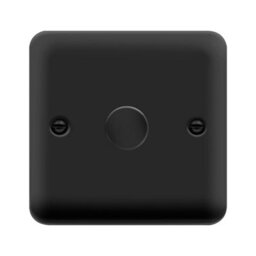 Curved Matt Black 1 Gang 2 Way Led 100W Trailing Edge Dimmer Light Switch - Se Home