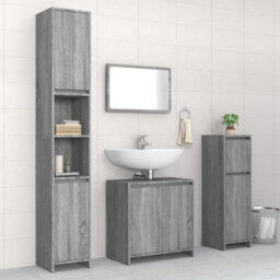 Berkfield 4 Piece Bathroom Furniture Set Grey Sonoma Engineered Wood