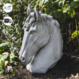 Stallion Horse Head Concrete Garden Ornament - thumbnail 3
