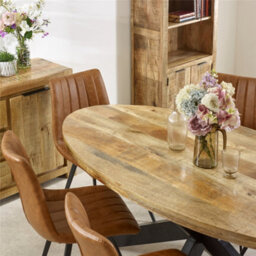 Worcester Belgravia Solid Wood & Metal Oval Dining Table 6-8 Seater - thumbnail 4