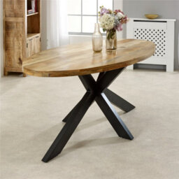 Worcester Belgravia Solid Wood & Metal Oval Dining Table 6-8 Seater - thumbnail 5