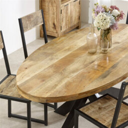 Worcester Belgravia Solid Wood & Metal Oval Dining Table 6-8 Seater - thumbnail 2