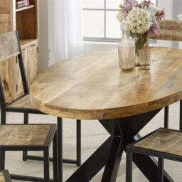 Worcester Belgravia Solid Wood & Metal Oval Dining Table 6-8 Seater - thumbnail 3