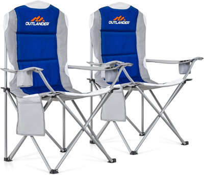 Vivo Blue 2 Pack Camping Chair Premium Padded Folding Outdoor Seats High Back - image 1