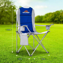 Vivo Blue 2 Pack Camping Chair Premium Padded Folding Outdoor Seats High Back - thumbnail 2