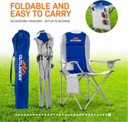 Vivo Blue 2 Pack Camping Chair Premium Padded Folding Outdoor Seats High Back - thumbnail 3