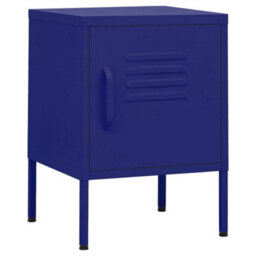 Berkfield Modern Nightstand Navy Blue 35X35X51 Cm Steel - thumbnail 1