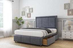"Sloomy Lancaster Steel Plush Divan Bed 2 Drawers Left Side-54"" Floor Standing Headboard 12"" Footboard 3' Single" - thumbnail 4