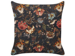 Beliani Throw Cushion Ramonda Velvet 45 X 45 Cm Multicolour Floral Pattern - thumbnail 1