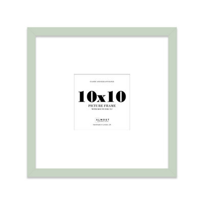 "10X10"" Mint Green Picture Frame - 10X10"" Square Frame With 7X7"" Mount For 10X10""/7X7"" Pictures Moderrn Style Thin Edge, 1 Pack" - image 1
