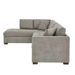 Xample Thomasville Miles Grey Fabric Corner Sofa Left Hand Facing With 2 Power Footrests, Pocket Coil Cushions, Solid Wood Legs & Pillows - thumbnail 7