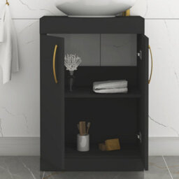 Royal Bathrooms Turin 800mm Matt Black Freestanding Worktop Bathroom 2 Doors Vanity Unit With No Basin - thumbnail 4