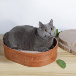 Thehotsale 43X33Cm Oval Wood Grain Cardboard Cat Scratching Board Pet Bed Claw Scratcher Supplies