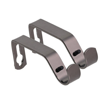 Lister Cartwright 19mm Curtain Pole Ends Brackets With Adjustable Screws Metal Finish (Pack Of 2)