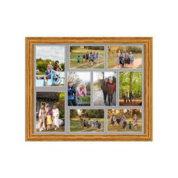 AK Frames 20X16 Oak Classic Multi Photo Frame With Silver Mount - Holds 9 Apertures (2X) 7X5, (7X) 6X4 Photos