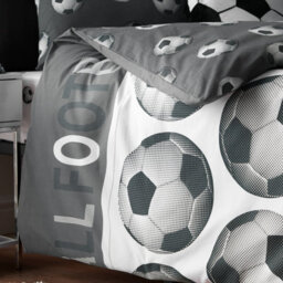 Catherine Lansfield Football Reversible Double Duvet Cover Set With Pillowcases Grey - thumbnail 4