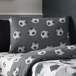 Catherine Lansfield Football Reversible Double Duvet Cover Set With Pillowcases Grey - thumbnail 3