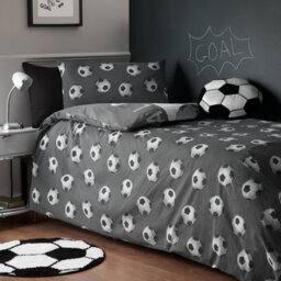 Catherine Lansfield Football Reversible Double Duvet Cover Set With Pillowcases Grey - thumbnail 2